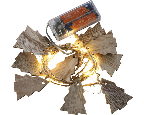 Guirlande lumineuse LED Lafiora avec suspension arbre en bois L 150 cm 15 LED couleur d'éclairage blanc chaud