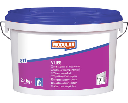 MODULAN 811 Fertigkleister für Vliestapeten weiß 2,5 kg Eimer mit Vliestapetenkleister, 2.5 kg