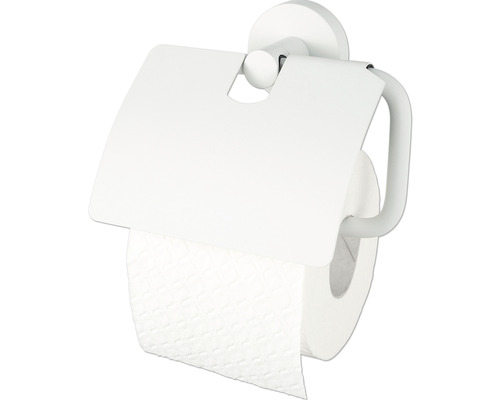 Dérouleur de papier toilette avec couvercle HACEKA Kosmos blanc mat 1208459