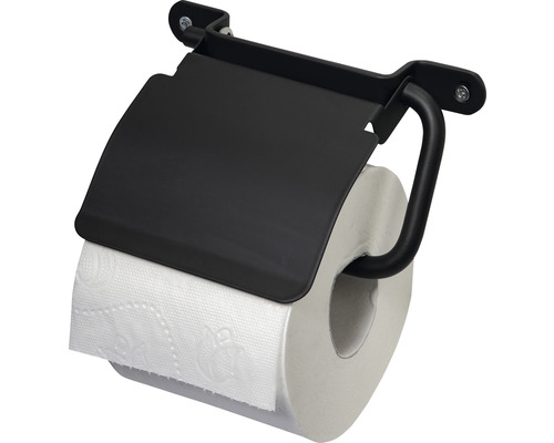 Dérouleur de papier toilette avec couvercle HACEKA Ixi noir mat 1208509