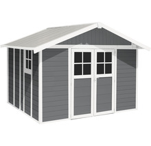 Gartenhaus Grosfillex Deco H 11 XL 369 x 404,5 cm grau-weiß