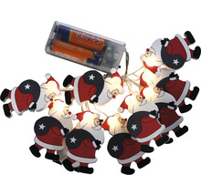 Lichterkette mit Weihnachtsmann Motiven und Batterien