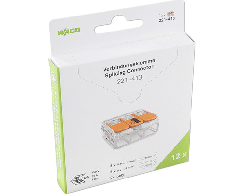 Wago Verbindungsklemmen 221-413, 12er Pack