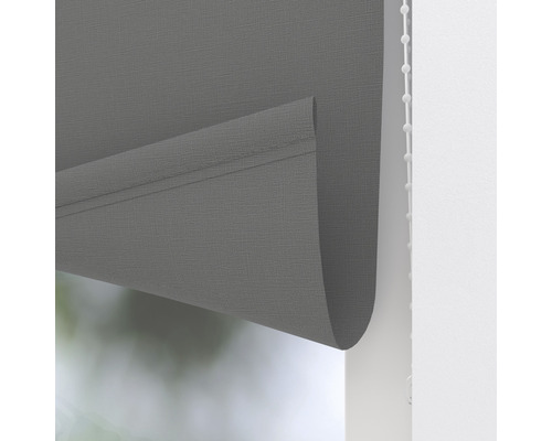 Store en tissu gris avec chaînette