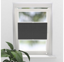 SOLUNA Faltplissee ohne Bohren schwarz 40x130 cm
