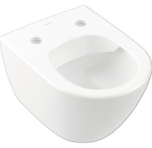 Bidet suspendu blanc en céramique.