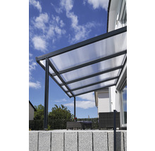 Terrassenüberdachung mit Polycarbonatplatten und Aluminiumrahmen