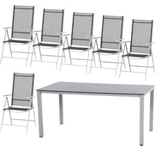 Ensemble de jardin avec table et six chaises pliantes