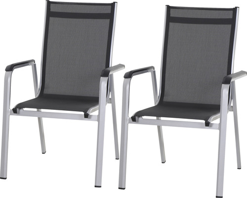 Von offiziellen Händlern bezogen Gartenmöbelset Siena Garden 2 Metall HORNBACH Stühle aus: -Sitzer silber 2 - bestehend Luxemburg