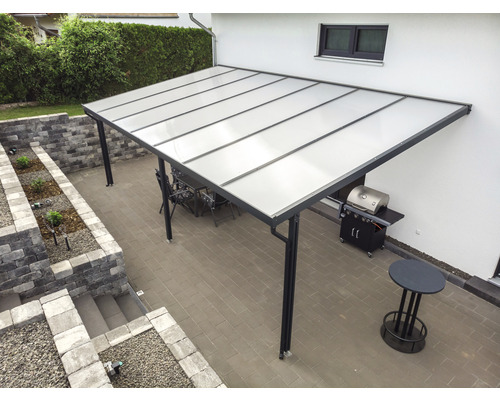 Toiture pour terrasse Gutta Premium Polycarbonate 712 x 406 cm anthracite