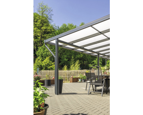 Toiture pour terrasse gutta Premium acrylique bronze 913,5 x 406 cm anthracite