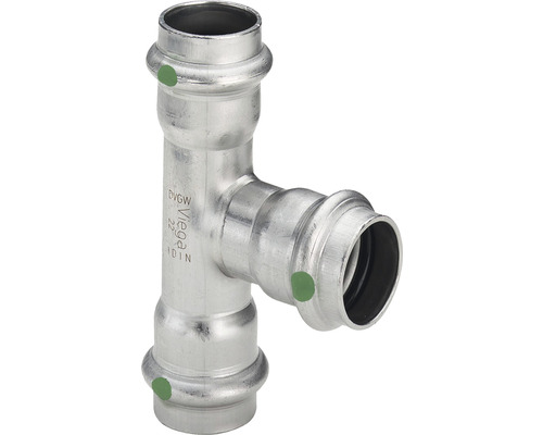 Pièce en T viega Sanpress acier inoxydable profil de sertissage V 2318 42 x 22 x 42 mm 436032 Pièce en T viega Sanpress acier inoxydable profil de sertissage V 2318 42 x 22 x 42 mm 436032