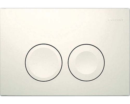 Plaque de commande GEBERIT Delta 25 plaque brillant / touche blanc brillant 115.125.11.5