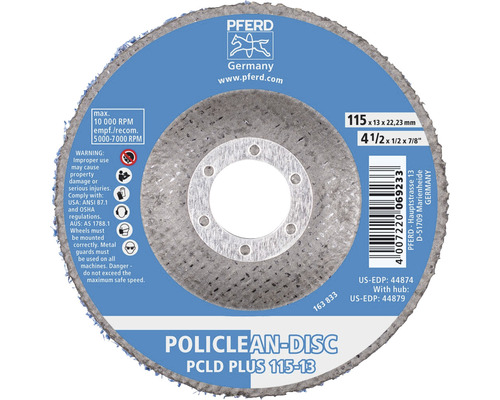 Disque de nettoyage PFERD PCLD PLUS Ø 115x22,23 mm