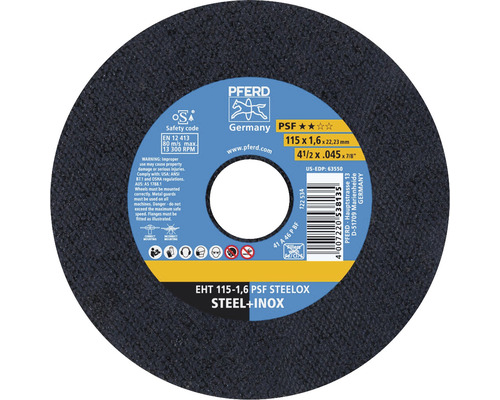 Disque à tronçonner PFERD EHT PSF STEELOX Ø 115x1,6x22,23 mm