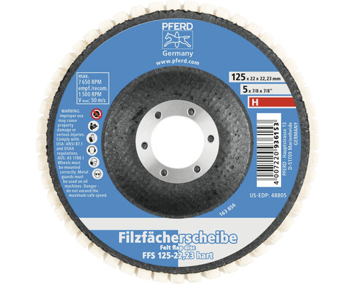 Disque de nettoyage Hart PFERD Ø 125x22,23 mm Disque à lamelles en feutre, 125 x 22 x 22,23 millimètres