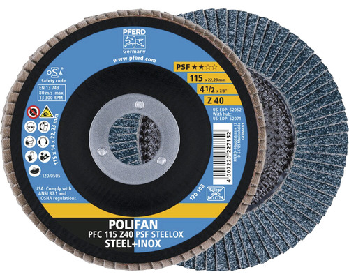 Disque abrasif Pferd Polifan, diamètre 115 millimètres