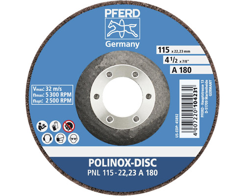 Disque de nettoyage PFERD PNL Ø 115x22,23 mm granulométrie 180