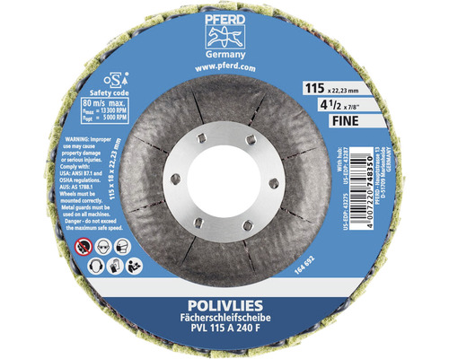 Disque de nettoyage PFERD PVL Ø 115x22,23 mm granulométrie 240 F