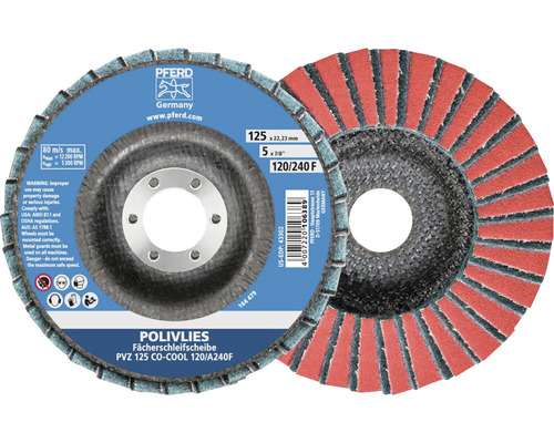 Fächerscheibe von Pferd, Korngröße 120/240, Durchmesser 125 Millimeter