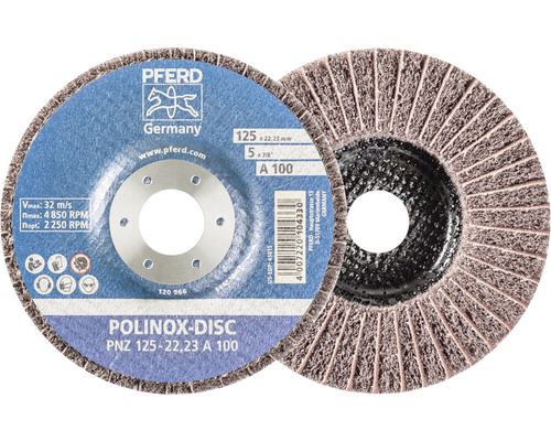 Pferd Polinox meule à lamelles, corindon A 100, 125 millimètres