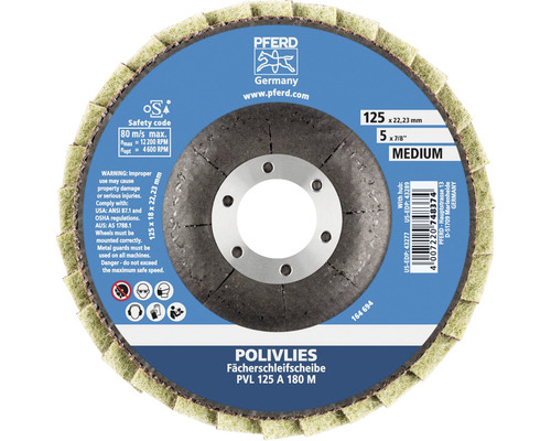 Disque de nettoyage PFERD PVL Ø 125x22,23 mm granulométrie 180 M