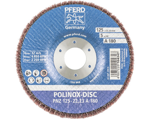 Disque de nettoyage PFERD PNZ Ø 125x22,23 mm granulométrie 180