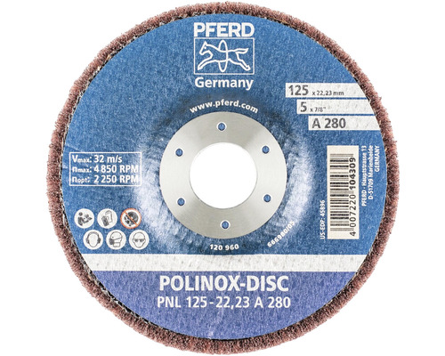 Disque de nettoyage PFERD PNL Ø 125x22,23 mm granulométrie 280 Disque de nettoyage PFERD PNL Ø 125x22,23 mm granulométrie 280