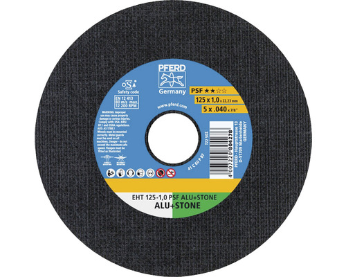 Disque à tronçonner PFERD EHT PSF ALU+STONE Ø 125x22,23 mm