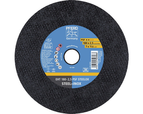 Disque à tronçonner PFERD EHT PSF STEELOX Ø 180x2,5x22,23 mm