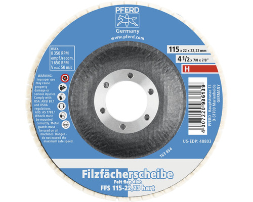 Disque de nettoyage Hart PFERD Ø 115x22,23 mm Pferd Disque à lamelles en feutre 115-22,23 dur