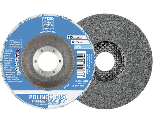 Meule abrasive Pferd Polinox, 115 x 22,23 millimètres