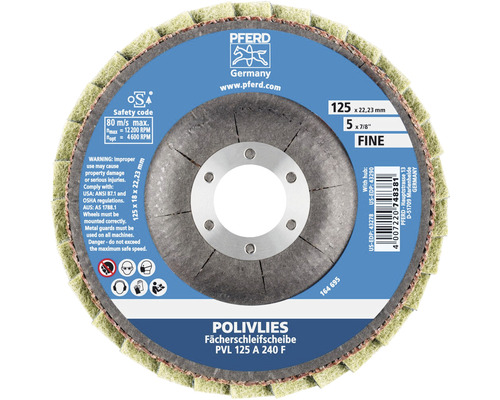 Disque de nettoyage PFERD PVL Ø 125x22,23 mm granulométrie 240 F