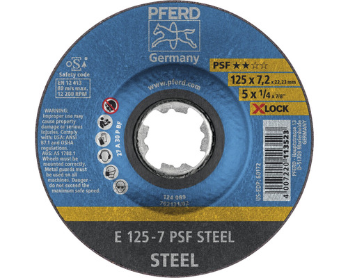 Disque à ébarber PFERD PSF STEEL acier Ø 125x22,23 mm, fixation X-LOCK