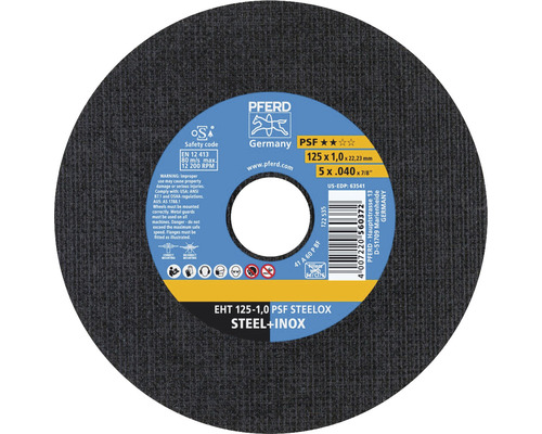 Disque à tronçonner PFERD EHT PSF STEELOX Ø 125x22,23 mm