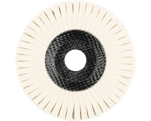 Polierwerkzeug mit Filzlamellen und Loch