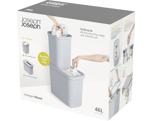 Joseph Joseph GoRecycle Poubelle de recyclage 46 litres et ensemble de collecte Emballage