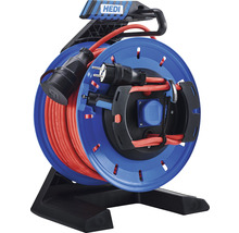 Enrouleur de câble d'appareil en plastique plein HEDI Generation 7 Champion Ø 29 cm avec bague collectrice 40 m H07RN-F 3G1,5 mm² rouge