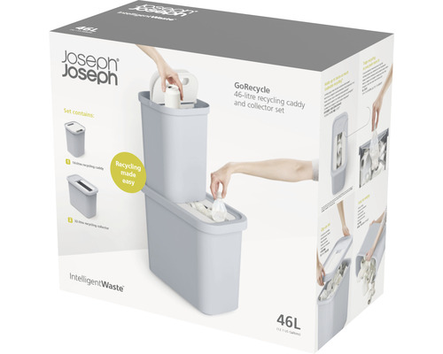 Joseph Joseph GoRecycle Poubelle de tri sélectif 46 litres et ensemble collecteur