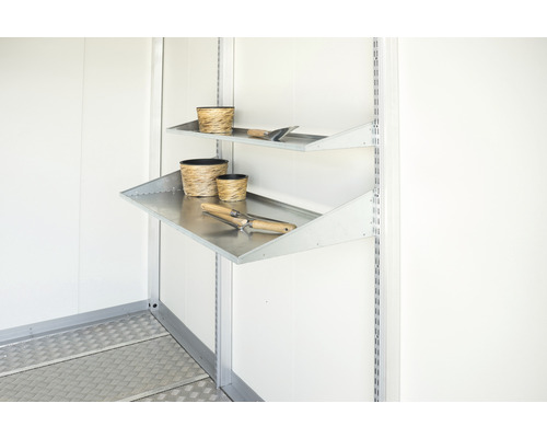 Regalboden Biohort CasaNova 93 x 24,5 cm 2 Stück Regalsystem mit Metallablagen und Gartengeräten