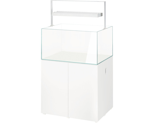 Aquarium avec meuble bas et éclairage