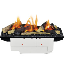 Insert de cheminée électrique avec aspect bûches de bois et effet de flamme