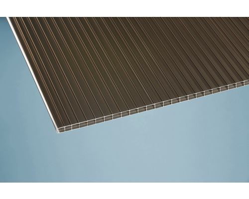 Toiture pour terrasse gutta Premium polycarbonate bronze 410,2 x 306 cm blanc