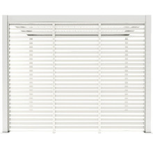 Clôture d''intimité blanche avec lamelles pour le jardin