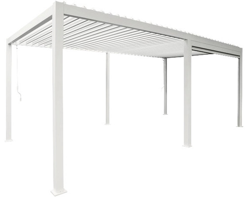 Pergola autoportante avec toit à lamelles
