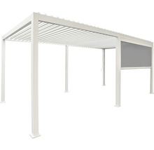 Weisse Aluminium Pergola mit Sonnenschutz