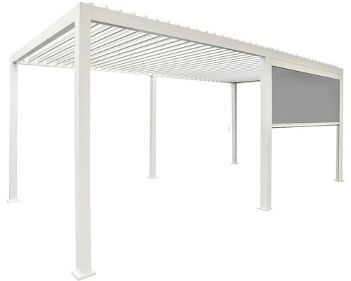 Weisse Aluminium Pergola mit Sonnenschutz