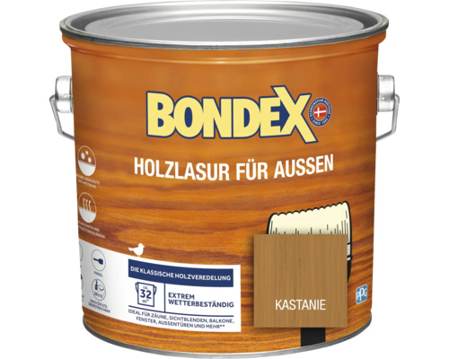 Bondex Holzlasur für Außen im Eimer, Farbton Kastanie