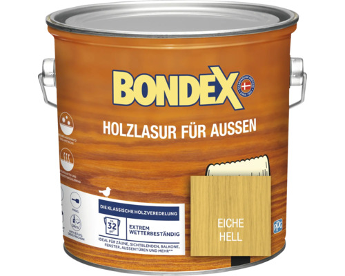 Bondex Holzlasur für Außen, helle Eiche