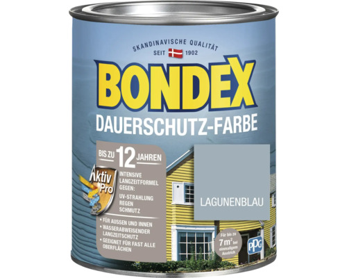 BONDEX Holzfarbe-Dauerschutzfarbe lagunenblau 750 ml